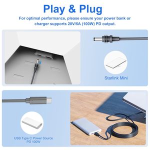High Quality Outdoor Starlink Mini DC Power <b>Cable</b> Type C to DC 100W PD for USB C to DC Power <b>Cable</b> 18AWG - Product Image 4