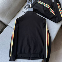 Ensemble de survêtement de sport pour homme, taille plus, respirant, logo personnalisé, automne 2023, unisexe, survêtement uni, jogging, fitness, 2 pièces