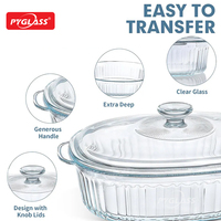 Plat de service ovale en verre transparent Pyglass pour la cuisine et les fêtes, avec couvercle, idéal pour la cuisson et le maintien au chaud des aliments