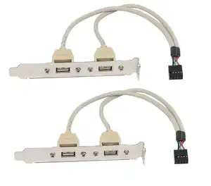 New product 2 Port Usb 2.0 Motherboard Rear Panel Expansion Bracket To Idc 9 Pin Motherboard Usb Cable Host Adapter
