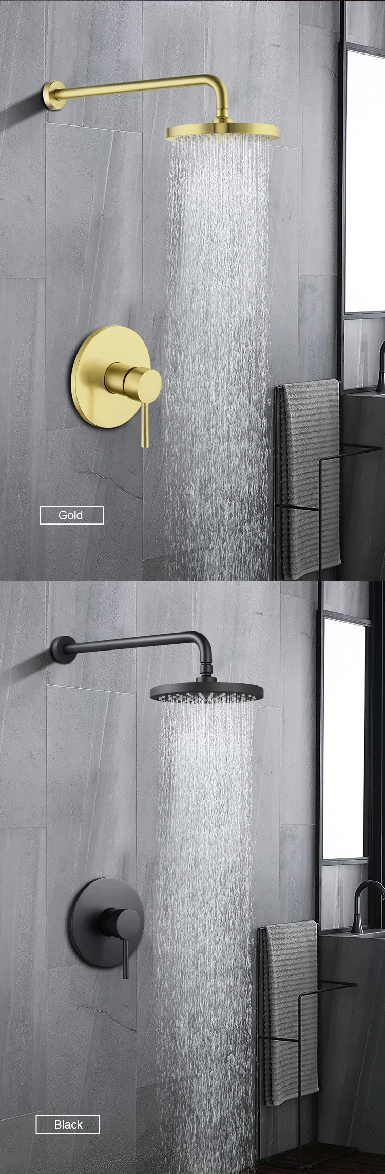 shower set in wall mounted Bathroom taps luxury brass kits rain rainfall showerset mixer faucet set shower cheap