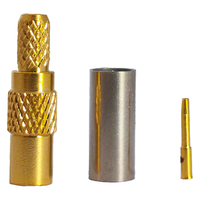 Conector Coaxial MMCX-C-K1.5 Chapado en Oro de Primera Clase, Conector Macho RF Cooper MMCX para Crimpado RG316 RG174