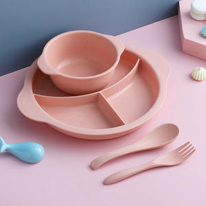 Nouvelle conception Ensemble de <span class=keywords><strong>vaisselle</strong></span> en <span class=keywords><strong>plastique</strong></span> de paille de blé <span class=keywords><strong>réutilisable</strong></span> <span class=keywords><strong>Vaisselle</strong></span> écologique Assiette en <span class=keywords><strong>plastique</strong></span> divisée pour dessert - Product Image 6