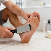 Râpe à pédicure double face colossale avec manche en plastique pour éliminer les peaux mortes, idéale pour les soins des pieds à domicile