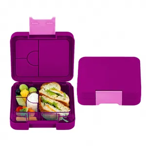 Kotak makan siang portabel rumah tangga pabrik kotak makanan ringan bpa anak-anak yang dipersonalisasi kotak makan siang anak-anak plastik dengan partisi mini