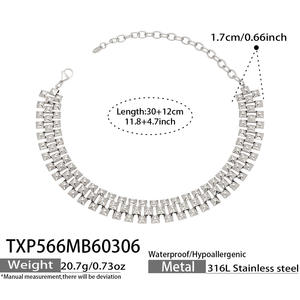 Conjunto de Joyería de Acero Inoxidable 316 de Lujo Ligero para Mujer, Collar y Pulsera de Cadena Gruesa, Chapado en <span class=keywords><strong>Oro</strong></span> de 18K, No se Desvanece, para Boda - Product Image 5