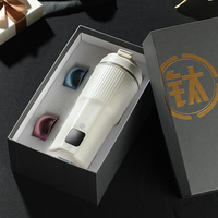 Chaudière à eau électrique de voyage portable avec 4 préréglages variables Bouteille en titane pur adaptée à l'eau de café au lait et au thé