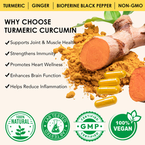 Tư nhân nhãn bán buôn Hữu Cơ NGHỆ CURCUMIN viên nang chiết xuất thảo dược bổ sung có tính năng gừng thực vật dựa trên chiết xuất - Product Image 4