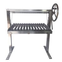 Grill Santa Maria autoportant tout en acier inoxydable, grill argentin à faire soi-même