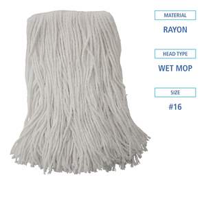 12 cabezales de mopa estándar de fibra de rayón con extremo cortado, color blanco, para Boardwalk BWK2016R - Product Image 6