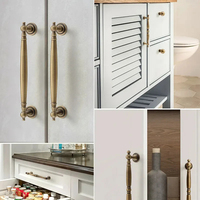 Poignées de meuble vintage en laiton massif pour armoire, placard, tiroir, cuisine