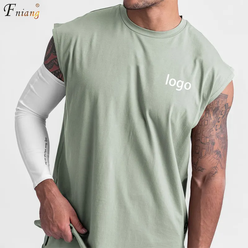 Multiple Colors Custom Logo Casual Sleeveless Moisture Wicking Elastic Vest Men's T-shirts