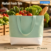 Sac fourre-tout promotionnel en toile vert menthe avec poignée, en tissu de coton robuste, pour voyage et shopping, imprimé léopard, tendance, marque OEM