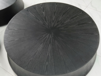 Juego de mesa de centro de 3 piezas redonda negra de madera natural moderna con cajón