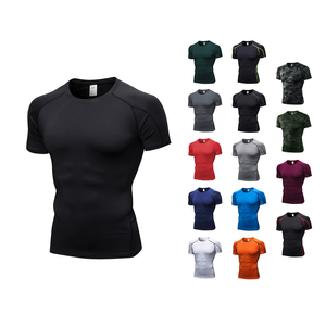 Camiseta Deportiva de Poliéster para <span class=keywords><strong>Hombre</strong></span>, Transpirable, de Secado Rápido, para Gimnasio, Entrenamiento, Venta al Por Mayor de Verano - Product Image 1