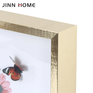 <span class=keywords><strong>Cadre</strong></span> photo décoratif en MDF avec papillon carré doré, <span class=keywords><strong>affiche</strong></span> d'ombre en bois imprimée UV de taille personnalisée pour usage domestique - Product Image 3
