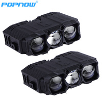 Projecteur triple laser bi-LED 12V IP68 à faisceau haut et bas 220W, 3 lentilles, projecteurs de calandre avant de voiture