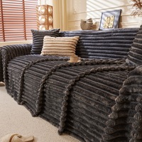 Housse de canapé moderne en cachemire rembourrée pour l'automne et l'hiver avec nouveau coussin et couverture intégrale, mobilier de salon écologique
