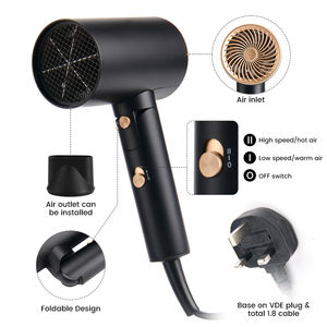 PRITECH 1600w Negative Ion Travel Mini <strong>Hair</strong> Blow <strong>Dryer</strong> Electric <strong>Portable</strong> Hotel <strong>Hair</strong> <strong>Dryer</strong> for Household Homeuse with Fold Handle - Product Image 2