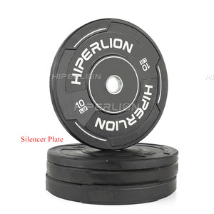 Dischi-Equipo de pesas para <span class=keywords><strong>gimnasio</strong></span>, placas de parachoques recubiertas de goma, para levantamiento de pesas - Product Image 4