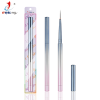 Pinceaux de nail art à manche acrylique dégradé tricolore anti-acétone, réglables 0-20 mm, pour la personnalisation de la longueur des cheveux, avec logo personnalisé