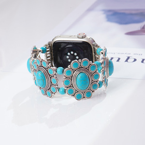 Concho de Turquesa Estilo Western para Correa de <span class=keywords><strong>Apple</strong></span> <span class=keywords><strong>Watch</strong></span>, Joyería Vaquera del Suroeste para Ella, Concho de Turquesa para Banda de <span class=keywords><strong>Apple</strong></span> <span class=keywords><strong>Watch</strong></span> - Product Image 2