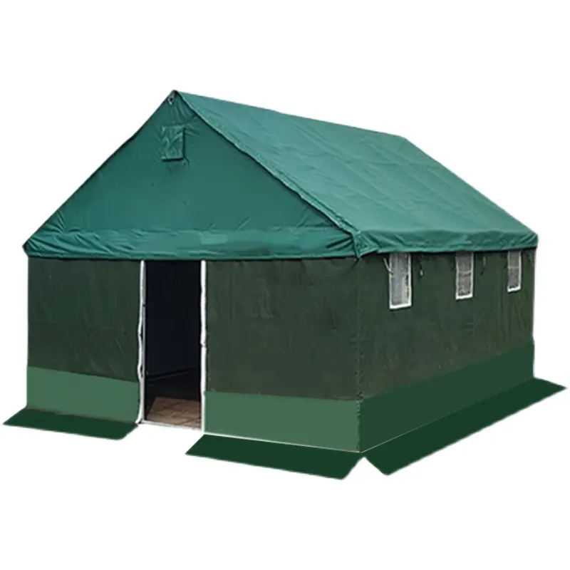 High Quality Heavy Duty Durable Steel Frame Canvas camping Tent Customized Size Waterproof Green Canvas Tent
