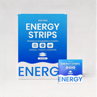 Bandes énergétiques orales contenant des extraits végétaux et de la caféine pour maintenir la concentration et l'énergie, film oral dissolvable
