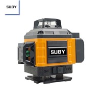 Niveau Laser Portable Haute Précision, Niveau Laser Vert 16 Lignes Auto-Nivelant, Laser à Lignes Croisées Horizontales et Verticales 360