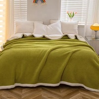 Sherpa Throw Blanket Queen Size, 500GSM Couverture épaisse chaude pour le jet Jacquard d'hiver pour le lit Couverture décorative douce et confortable