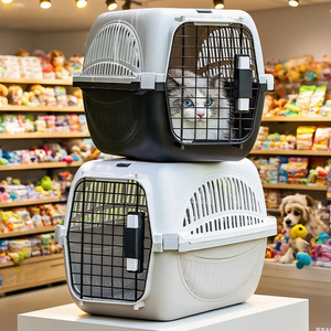 2025 Offre Spéciale Cages pour animaux de compagnie aérienne approuvé chien chat transporteur-chenil en plastique robuste avec <span class=keywords><strong>grille</strong></span> de ventilation - Product Image 2