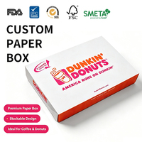 Boîtes d'emballage pour beignets en carton de qualité alimentaire avec logo personnalisé, écologiques et recyclables, pour pâtisseries