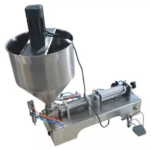Máquina de enchimento de saco plástico líquido de alta viscosidade, máquina semiautomática de enchimento de shampoo e pasta de molho de pimenta