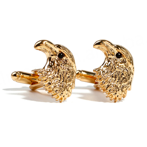 Mens Cufflink <b>Gift</b> Set Hot-selling Luxury Gold-<b>bronze</b> Men's Shirt Cufflinks with Black Diamond Eagle Head Design - Product Image 6