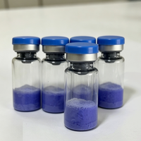 Usine de peptides chinoise fournissant de la matière première cosmétique GHK-Cu 50 mg de haute qualité, pureté 99 % (poudre lyophilisée bleue)