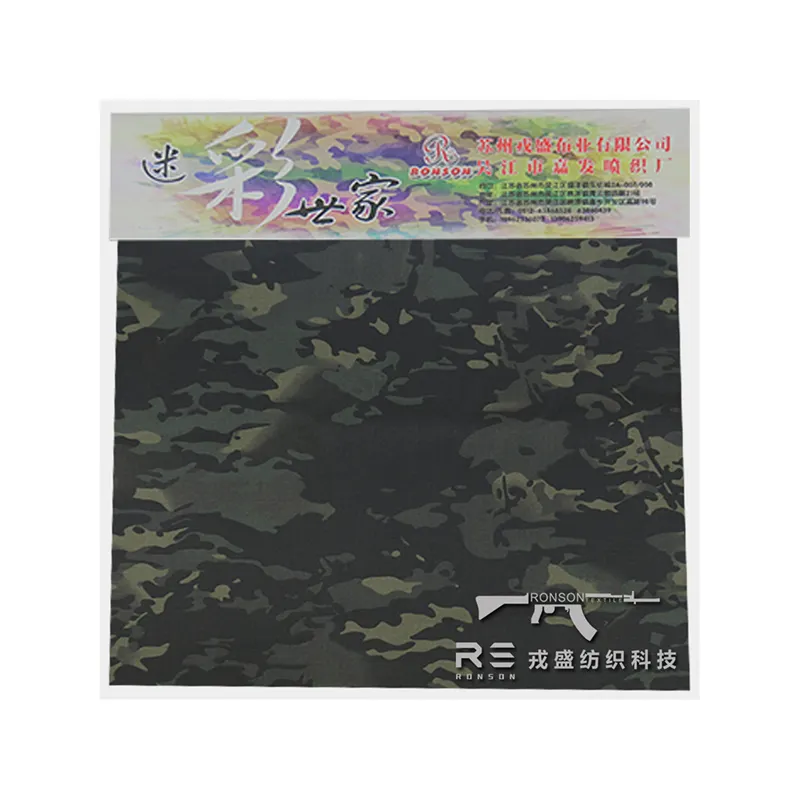 TC MCBK 65% poliester 35% katun ripstop kain multicam hitam kamuflase kain taktis dicetak kain