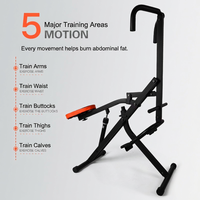 Appareil de musculation pliable pour le fessier et les abdominaux, avec structure en acier, pour le fitness à domicile