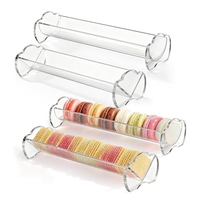 Plateau à crackers en acrylique transparent, présentoir à macarons, support de service pour biscuits et gâteaux, pour tables de desserts, buffets, mariages et fêtes