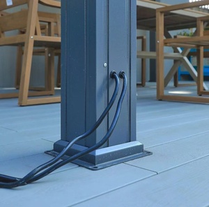 Pérgola Económica 3x3 Bioclimática de Aluminio Negro, Pérgola Sostenible Impermeable para Exteriores con Rejillas Ajustables, Fijada <span class=keywords><strong>a</strong></span> la <span class=keywords><strong>Pared</strong></span> - Product Image 5