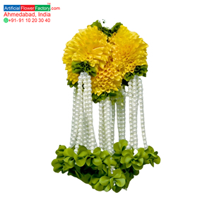 Guirnalda de flores artificiales con perlas AFF-Garland-5.3 Precio Rs.1300/10 piezas {Diferentes colores disponibles} - Product Image 5