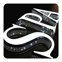 Logo d'entreprise 3D personnalisé pour extérieur, lettres en acrylique avec éclairage frontal LED, logo de magasin éclairé par LED