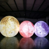 Ballon gonflable personnalisé en PVC, modèle lune et planète lumineux, suspendu et flottant, pour fêtes, centres commerciaux et publicité extérieure