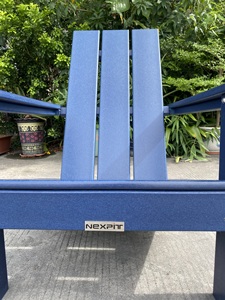 Chaise Adirondack HDPE bleue pour chauffage de patio - Product Image 3