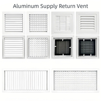 Grille d'aération à lamelles réglables en aluminium monocouche, grille d'alimentation et de retour d'air pour climatiseur central avec filtre