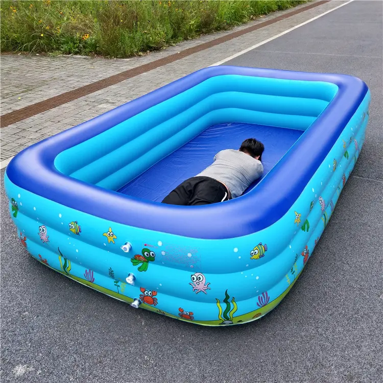 YIWU Schwimmbad für Kinder-Aufblasbarer Pool mit Luftpumpe 10 FT Pools für Kinder und Erwachsene
