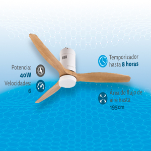 <b>Ceiling</b> Fan 52 Inch <b>Light</b> Wood Blades With Led <b>Light</b> <b>Remote</b> <b>Control</b> Indoor Use - Product Image 1