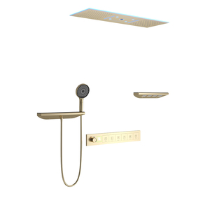 Nouvelle mode LED ensemble <span class=keywords><strong>de</strong></span> mélangeur <span class=keywords><strong>de</strong></span> <span class=keywords><strong>douche</strong></span> monté au plafond pluie brouillard cascade Bluetooth ensemble <span class=keywords><strong>de</strong></span> <span class=keywords><strong>douche</strong></span> thermostatique salle <span class=keywords><strong>de</strong></span> bain système intelligent - Product Image 1