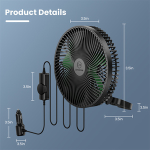 Ventilador de Asiento Lemoistar de 12 Pulgadas, Silencioso, Portátil, Recargable, Mini Ventilador USB para <span class=keywords><strong>Coche</strong></span>, Enfriador de <span class=keywords><strong>Aire</strong></span> de 12-24V - Product Image 3