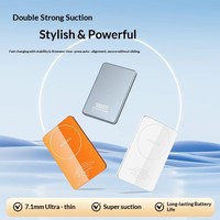 Batterie externe tout-en-un ultra-fine en alliage d'aluminium avec verre trempé, trou pour cordon, charge sans fil 15W, 5000mAh, affichage LED, Type-C
