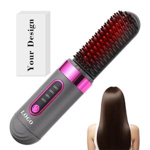 0728 Professional Ceramic Flat Iron Hair Straightener Brush with Argan Oil & Keratin - Product Image 2